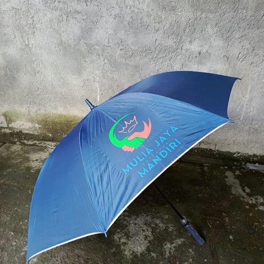 Contoh payung golf standar dengan logo hasil cetak